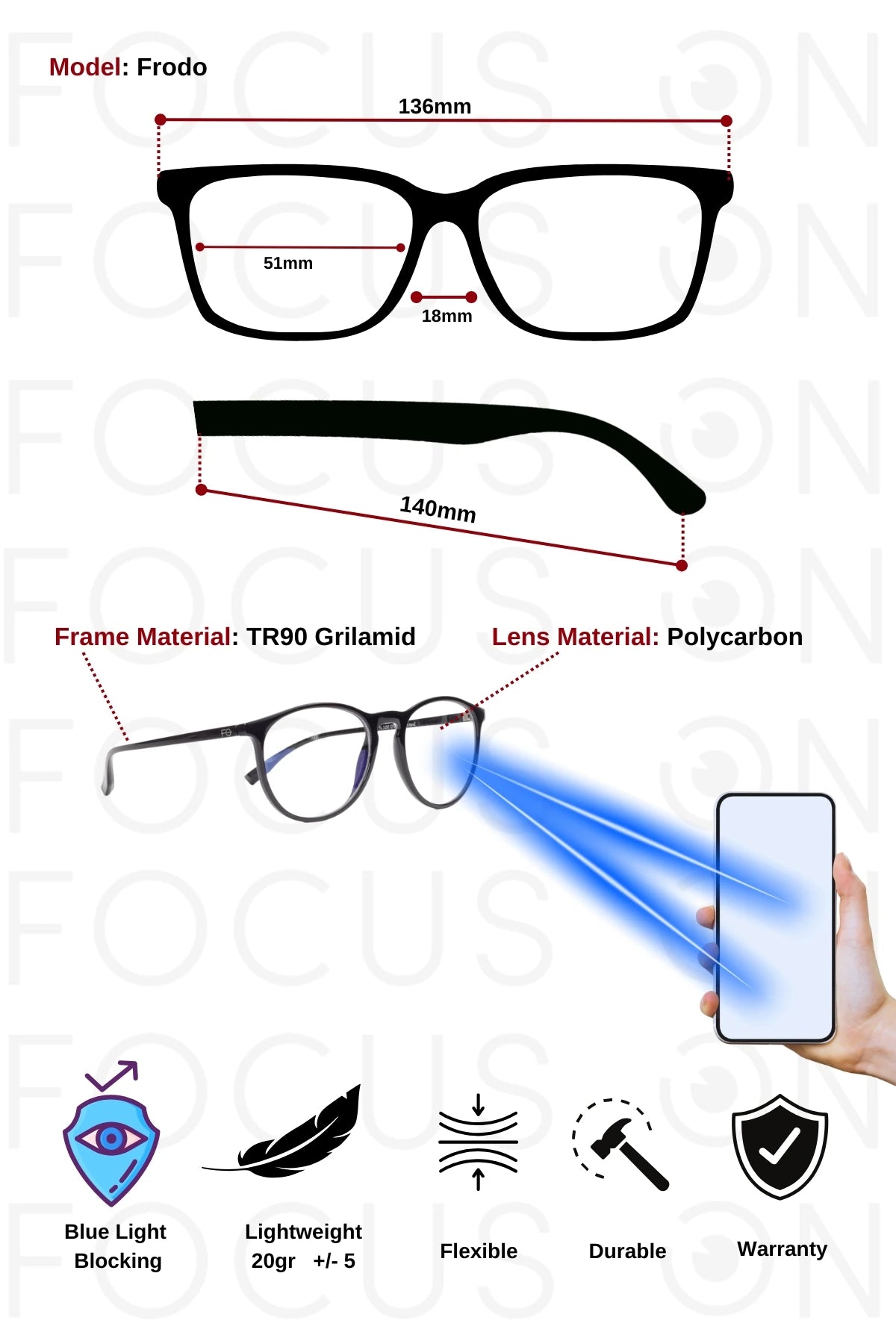 Frodo Mavi Işık Filtreli Ekran Gözlüğü