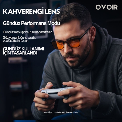 OVOIR Dual Lens – Gündüz & Gece Mavi Işık Koruma Gözlüğü™