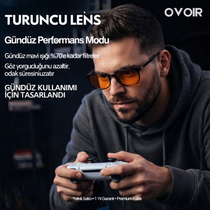 OVOIR Dual Lens – Gündüz & Gece Mavi Işık Koruma Gözlüğü™